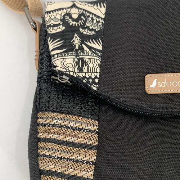 Sakroots Artist Circle Elephant Charms Canvas Foldover Crossbody Bag - Picture 12 of 15